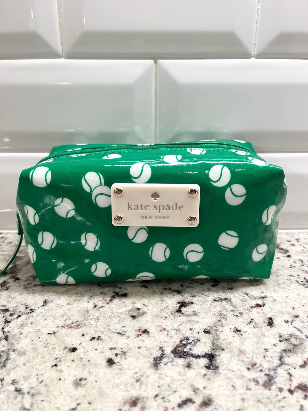 Kate Spade Tennis Balls Cosmetic Case NWOT